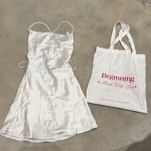 Beginning Boutique Shimmering White Dress